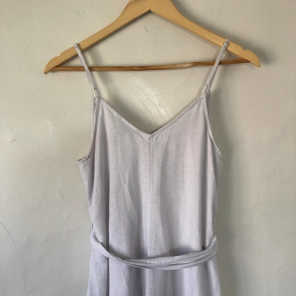 AMERICAN EAGLE | Women's XS Oatmeal Linen Blend Sleeveless Side Button Dress - Picture 7 of 8